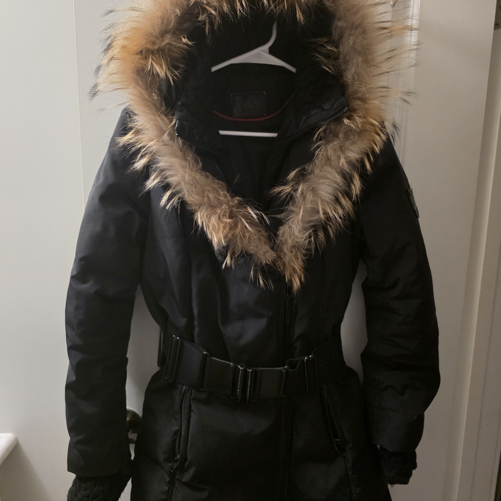 RUDSAK Black Ski Jacket with Fur Hood